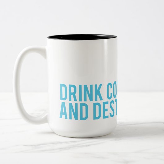 コーヒーを飲み、破壊して下さい ツートーンマグカップ (左)