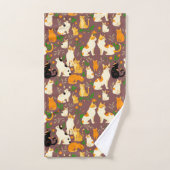 コーヒーを飲むかわいい猫たち|過去記事 バスタオルセット (ハンドタオル)