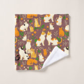 コーヒーを飲むかわいい猫たち|過去記事 バスタオルセット (ウォッシュタオル)