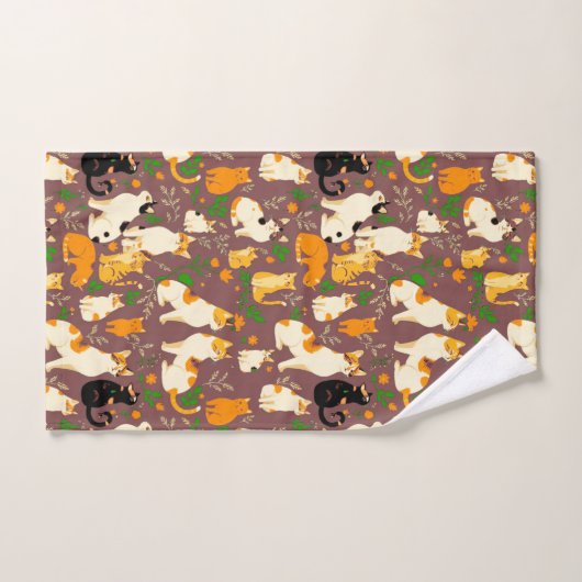 コーヒーを飲むかわいい猫たち|過去記事 バスタオルセット (ハンドタオル)