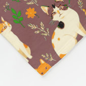 コーヒーを飲むかわいい猫たち|過去記事 フリースブランケット (角)