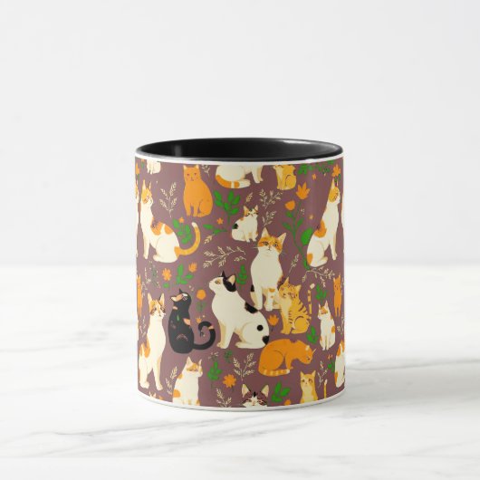 コーヒーを飲むかわいい猫たち|過去記事 マグカップ (中央)