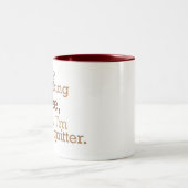 コーヒーを飲むことを止めて下さい ツートーンマグカップ (中央)