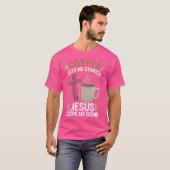 コーヒーを飲むとイエス保様が私を呼び出す Tシャツ (正面フル)