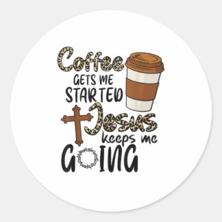 コーヒーを飲むとイエス保様が行く ラウンドシール