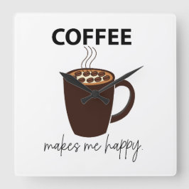 コーヒーを飲むとコーヒーが出る スクエア壁時計