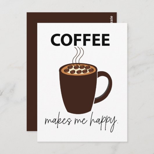 コーヒーを飲むとコーヒーが出る ポストカード (正面/裏面)