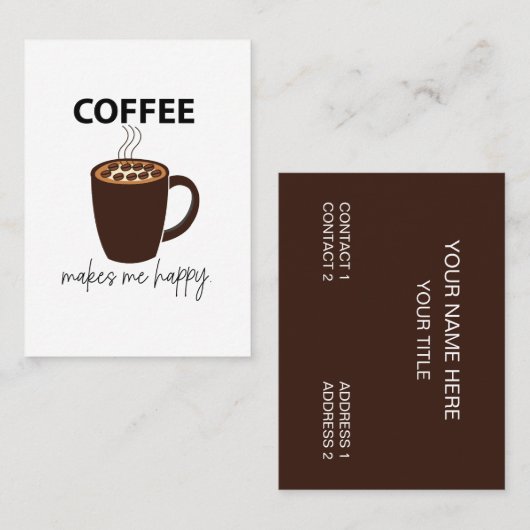 コーヒーを飲むとコーヒーが出る 名刺 (正面/裏面)