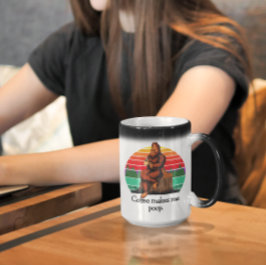 コーヒーを飲むとビッグフット サスクワッチが出る おもしろ 15oz モーフィングマグカップ