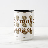 コーヒーを飲むとプリント ツートーンマグカップ (中央)