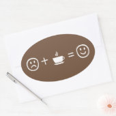 コーヒーを飲むと幸せ 楕円形シール (封筒)