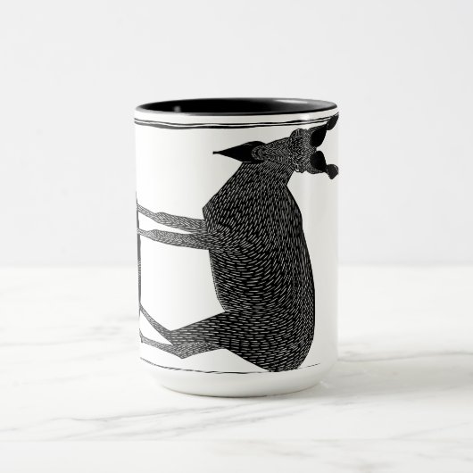コーヒーを飲むと怖いヤギ！ 抽象画 マグカップ (中央)