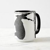 コーヒーを飲むと怖いヤギ！ 抽象画 マグカップ (正面右)