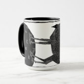 コーヒーを飲むと怖いヤギ！ 抽象画 マグカップ (正面左)