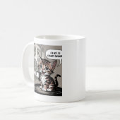 コーヒーを飲むのがぶっきらぼうな コーヒーマグカップ (正面左)