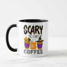 コーヒーを飲むまでは怖い ハロウィン パンプキン スカル