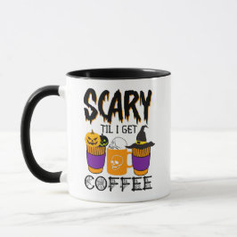 コーヒーを飲むまでは怖い ハロウィン パンプキン スカル マグカップ