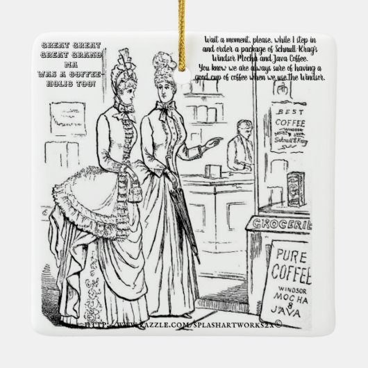 「コーヒーを飲むんだ! セラミックオーナメント (裏面)