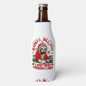 コーヒーを飲むサンタのナマケモノ コーヒーを飲むサンタのナマケモ ボトルクーラー (ボトル正面)
