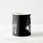 コーヒーを飲むスケルトン コーヒーマグカップ (中央)