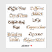 コーヒーを飲む人の言葉アートビニールのシールのパック シール (シート)