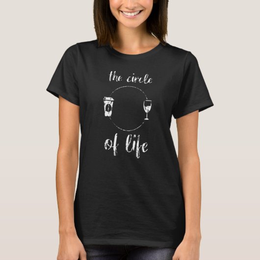 コーヒーを飲む人の輪が大人ドリンキ Tシャツ (正面)
