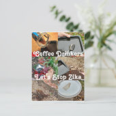 コーヒーを飲む人はRoseWritesストップによってジカを飲むことができる ポストカード (スタンド正面)