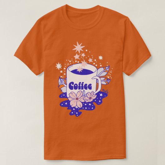 コーヒーを飲む人 Tシャツ (デザイン正面)