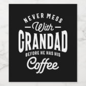コーヒーを飲む前におじいちゃんを散らかさない ワインラベル (シングルラベル)