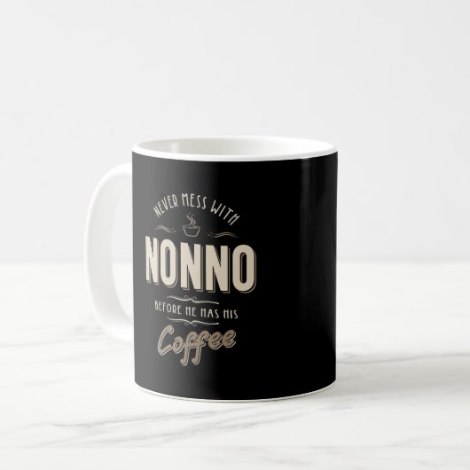 コーヒーを飲む前にノンノを決して台無しにしない コーヒーマグカップ (正面左)