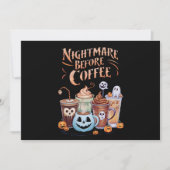 コーヒーを飲む前の夜の悪夢 パンプキンスパイス ハロウィン 招待状 (正面)