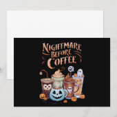 コーヒーを飲む前の夜の悪夢 パンプキンスパイス ハロウィン 招待状 (正面/裏面)