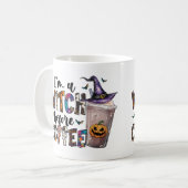コーヒーを飲む前の私は魔女です 可愛い ハロウィン コーヒーマグカップ (正面左)