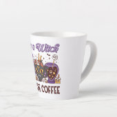 コーヒーを飲む前は魔女だ カフェラテマグ (右アングル)