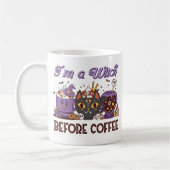 コーヒーを飲む前は魔女だ コーヒーマグカップ (左)