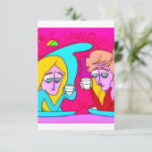 コーヒーを飲む友達 サンキューカード (スタンド正面)