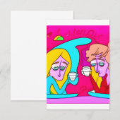 コーヒーを飲む友達 サンキューカード (正面/裏面)