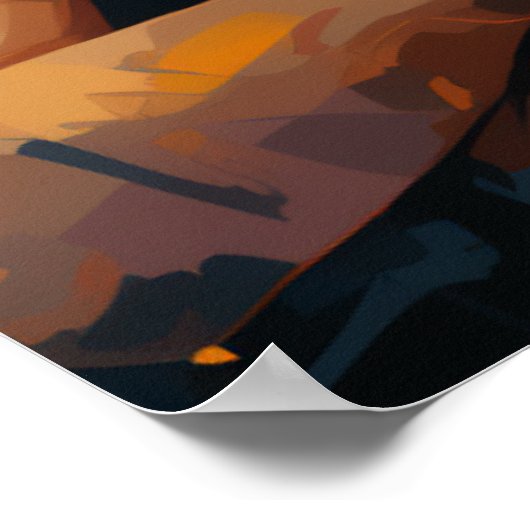 コーヒーを飲む女性 ポスター (角)