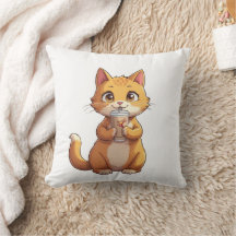コーヒーを飲む子猫