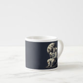 コーヒーを飲む宇宙飛行士ネコ エスプレッソカップ (正面右)