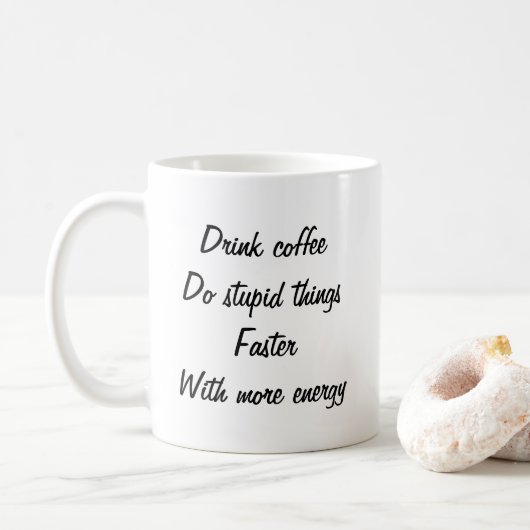 コーヒーを飲む愚かなことをするおもしろいマグ コーヒーマグカップ (ドーナツ)
