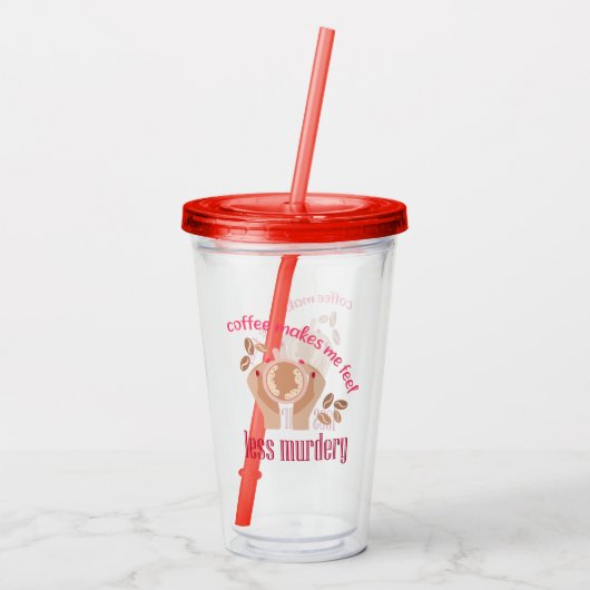 コーヒーを飲む感じと引用文が減るおもしろい アクリルタンブラー (裏面)