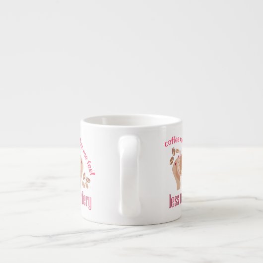 コーヒーを飲む感じと引用文が減るおもしろい エスプレッソカップ (裏面)