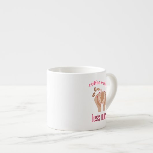 コーヒーを飲む感じと引用文が減るおもしろい エスプレッソカップ (正面右)