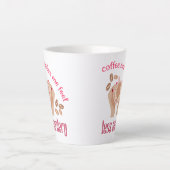 コーヒーを飲む感じと引用文が減るおもしろい カフェラテマグ (正面)