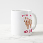 コーヒーを飲む感じと引用文が減るおもしろい ジャンボコーヒーマグカップ (正面右)