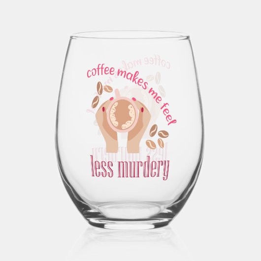 コーヒーを飲む感じと引用文が減るおもしろい ステムなしワイングラス (正面)