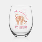 コーヒーを飲む感じと引用文が減るおもしろい ステムなしワイングラス (裏面)