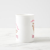 コーヒーを飲む感じと引用文が減るおもしろい ボーンチャイナマグカップ (正面)
