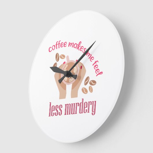 コーヒーを飲む感じと引用文が減るおもしろい ラージ壁時計 (傾斜)